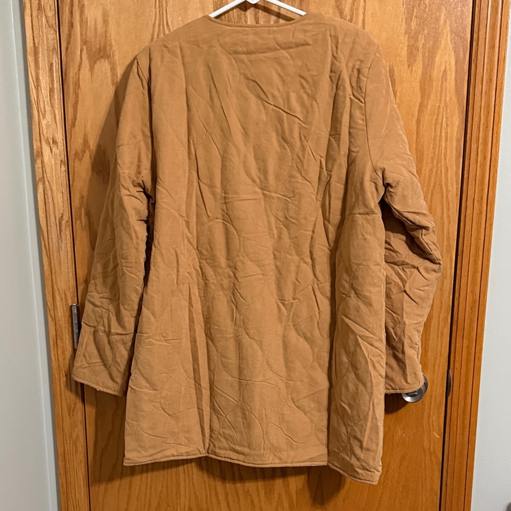 Hem & Thread Quilted Camel Long Jacket - Picture 4 of 10